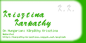 krisztina karpathy business card